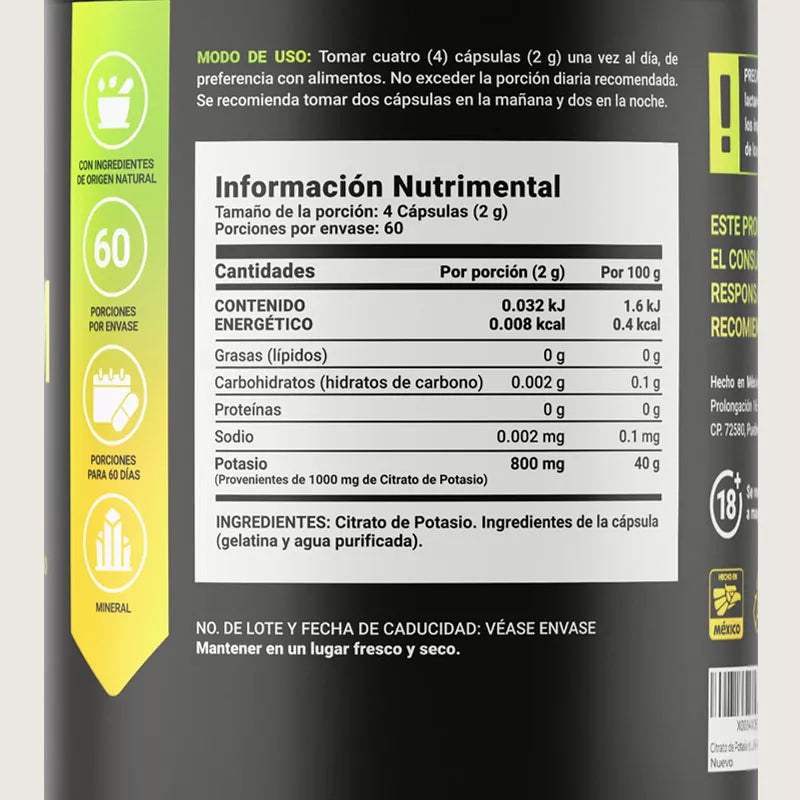 Citrato de Potasio 120 Caps BLife