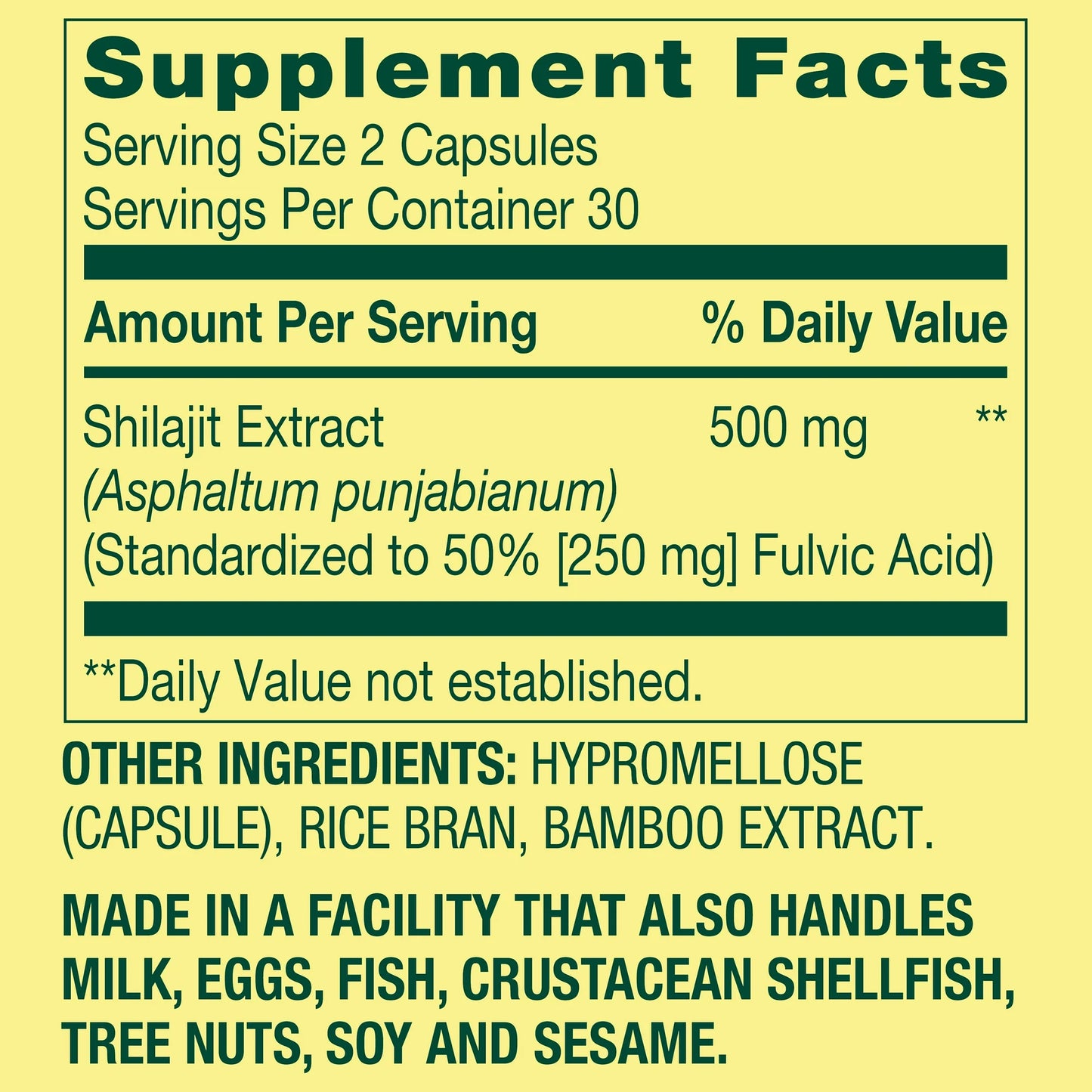 Shilajit 500mg 60 Capsulas