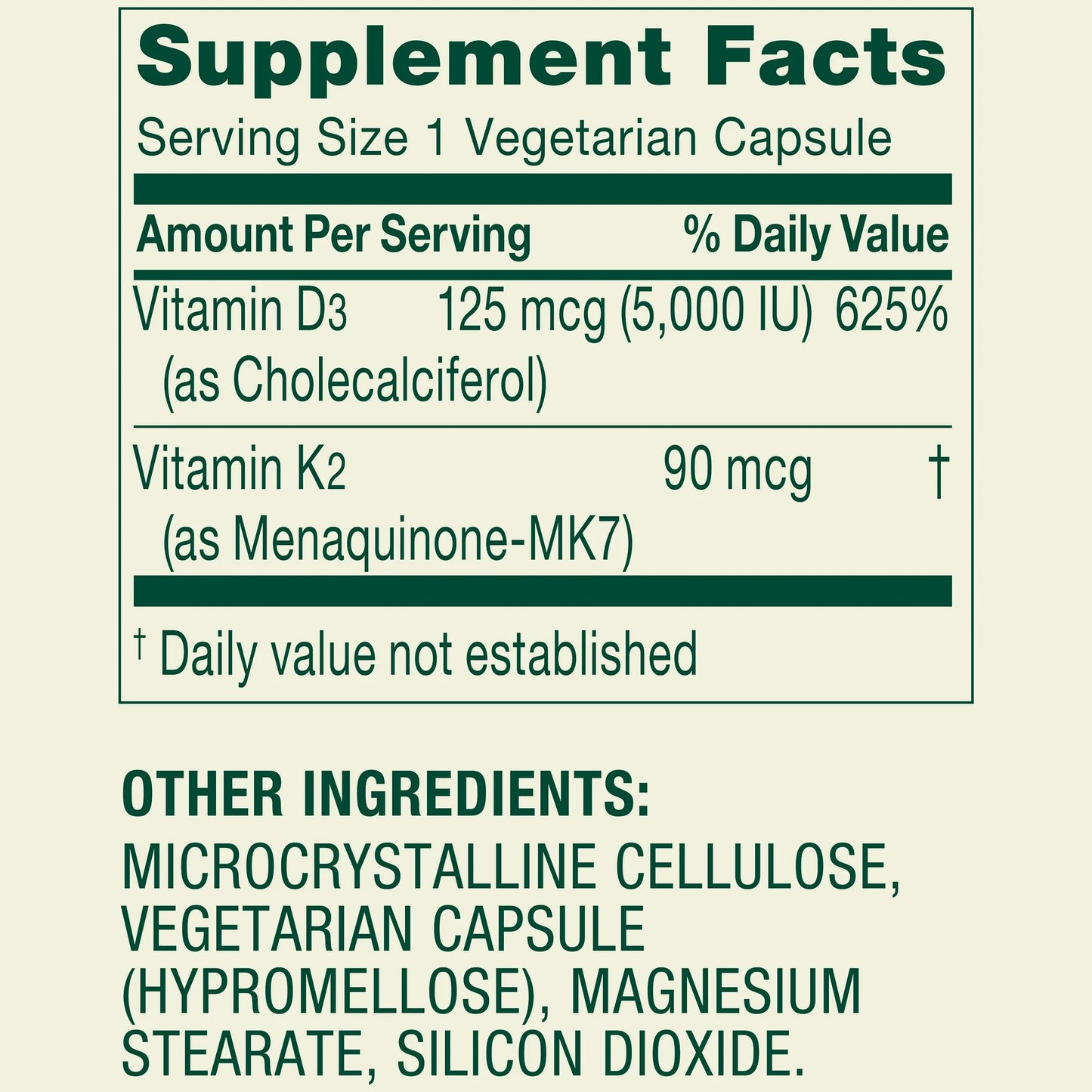 K2+D3 90mcg+ (5,000IU) 90 capsulas