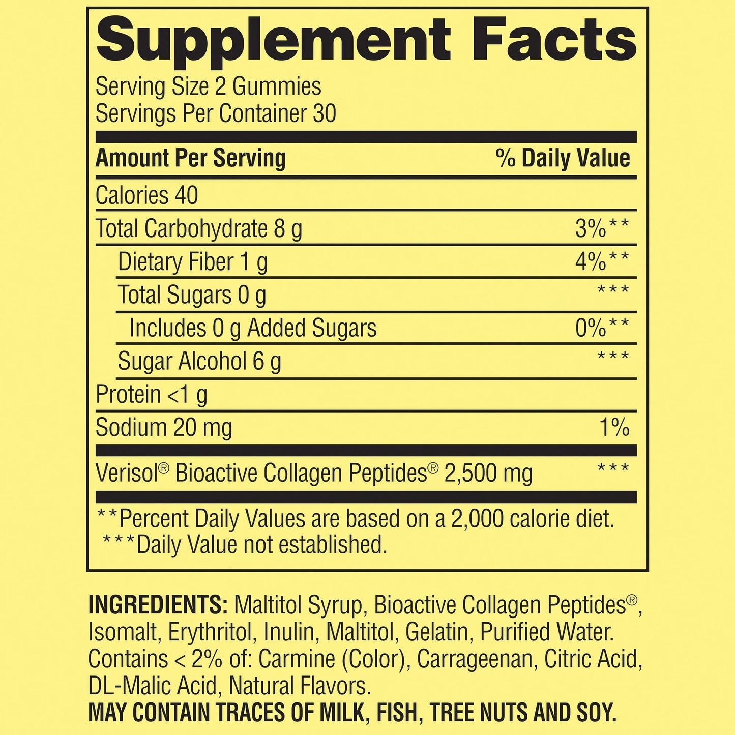 Peptidos De Colageno Gomitas Zero Azucar 2,500mg