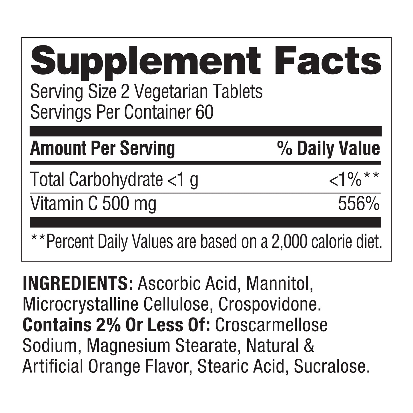 Vitamina C | 500mg | 120 Tabletas Masticable