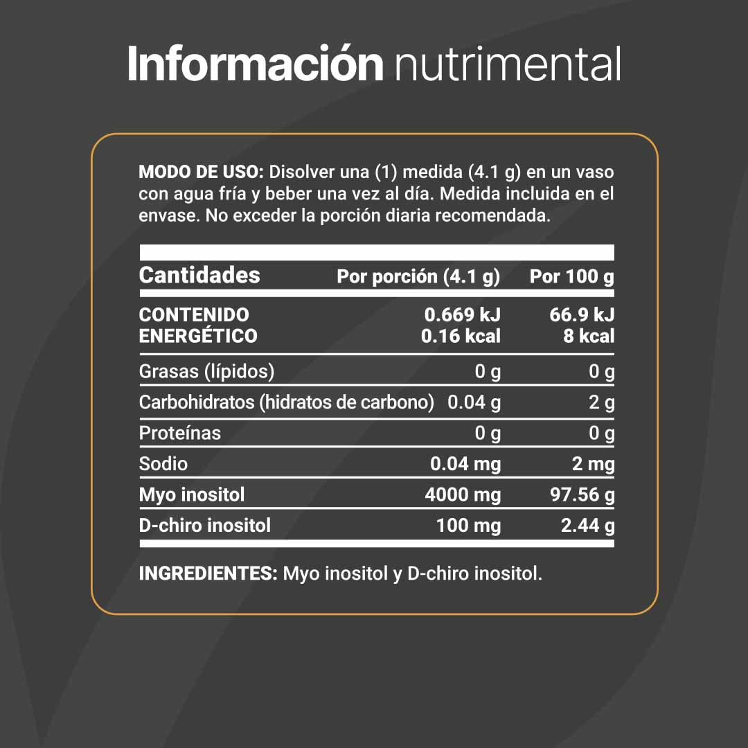 MYO y D-Chiro Inositol Platinum Polvo de Ratio 60 Porciones