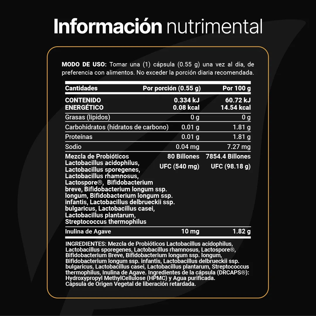 80 Billones Probioticos Platinum 60 capsulas BLife