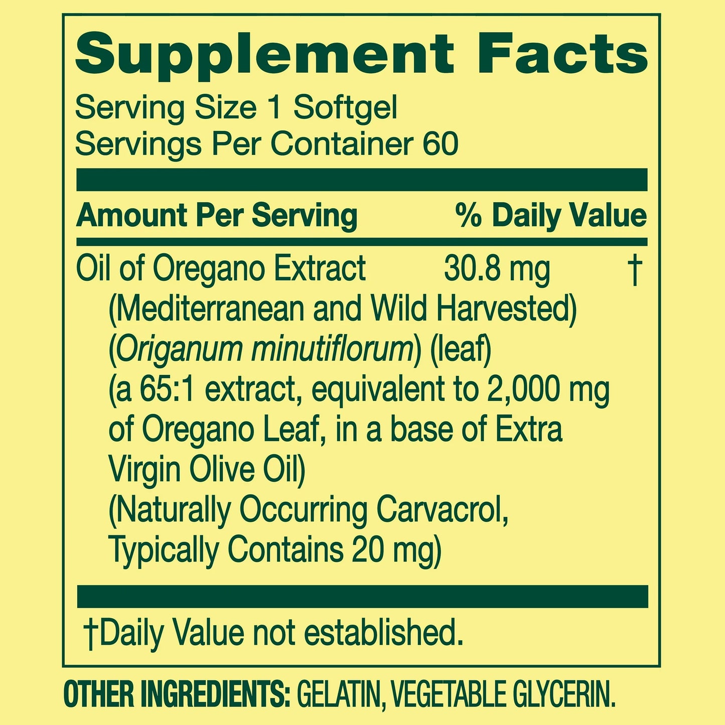 Aceite De Oregano 60 Softgels 2,000mg