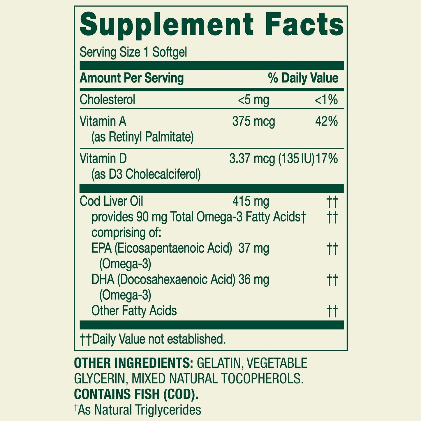 Cod Liver Oil plus Vitamins A&D3