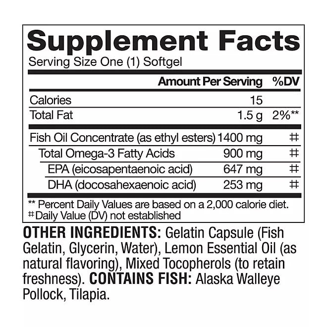 Omega 3 150 Softgels Members Mark