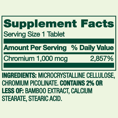 Chromium 1,000mg 100 tabletas