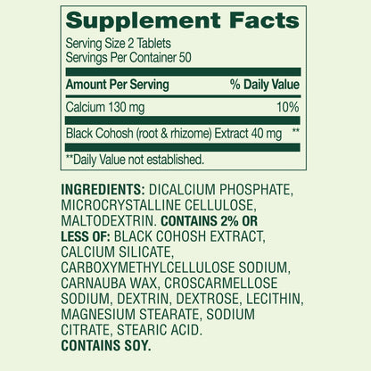 Black Cohosh 40mg 100 tabletas