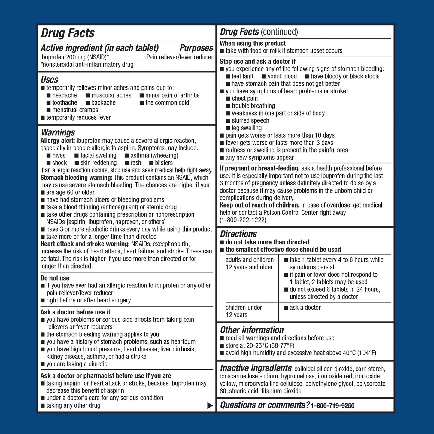 Ibuprofeno 200mg 40 Tabletas