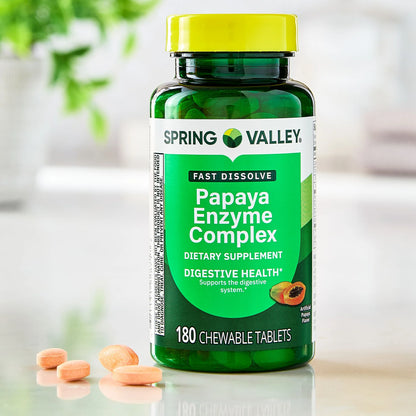 Enzymas de Papaya 180 tabletas masticables