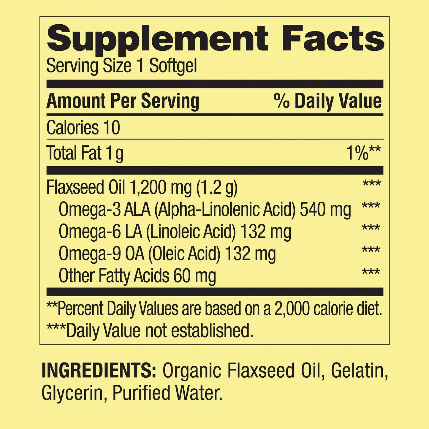 Flaxseed Oil 1,200mg Omega 3,6,9 200 softgels