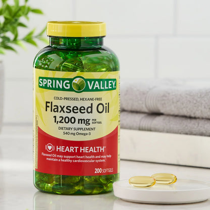 Flaxseed Oil 1,200mg Omega 3,6,9 200 softgels