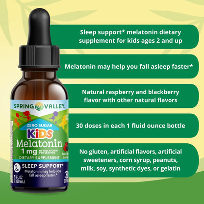 Melatonin Kids Zero Sugar 1mg Melatonina Niños