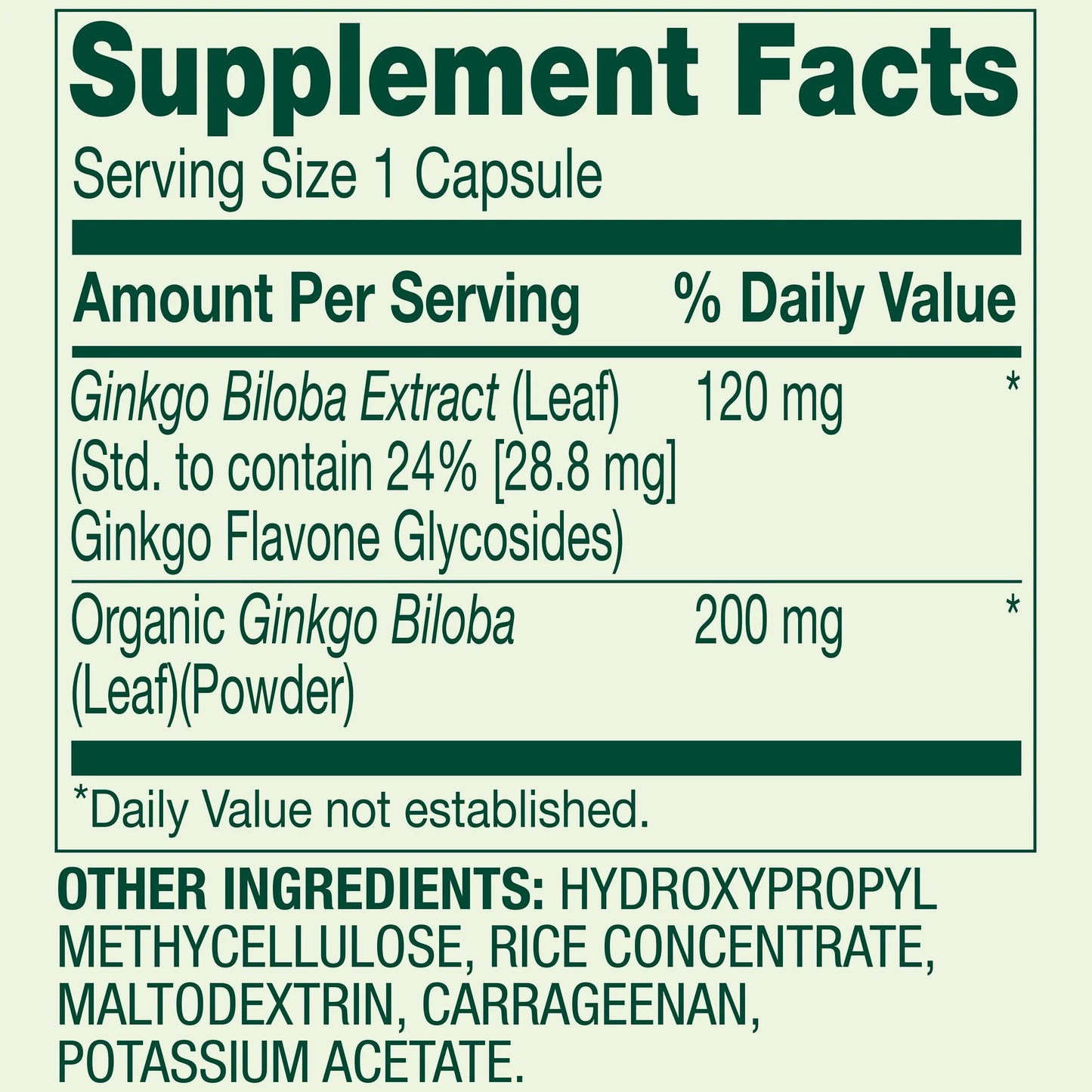 Ginkgo Biloba Extract 120 Mg 90 Capsulas