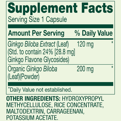 Ginkgo Biloba Extract 120 Mg 90 Capsulas