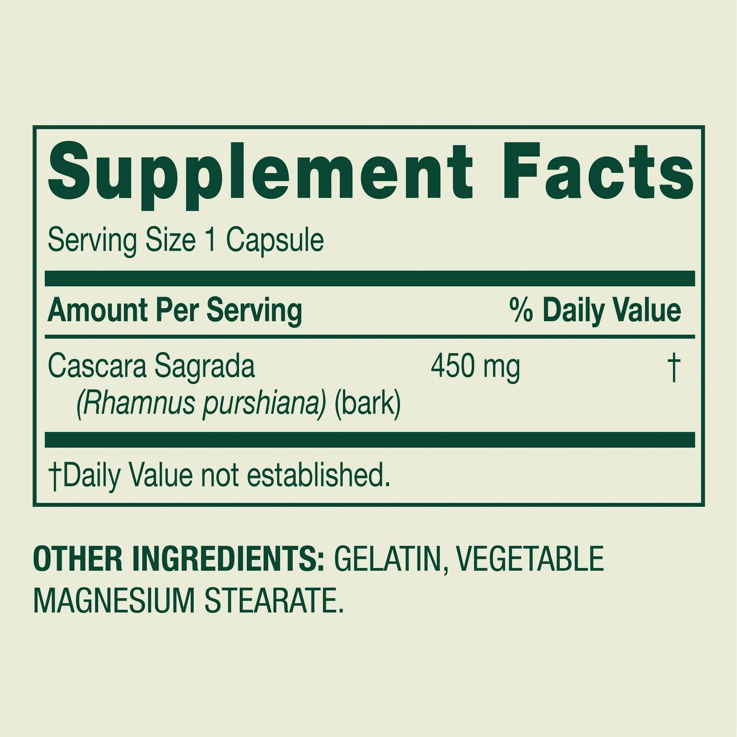 Cascara Sagrada 450 mg 100 capsulas