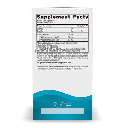 Omega 3 Nordic 1280mg 60 Softgels