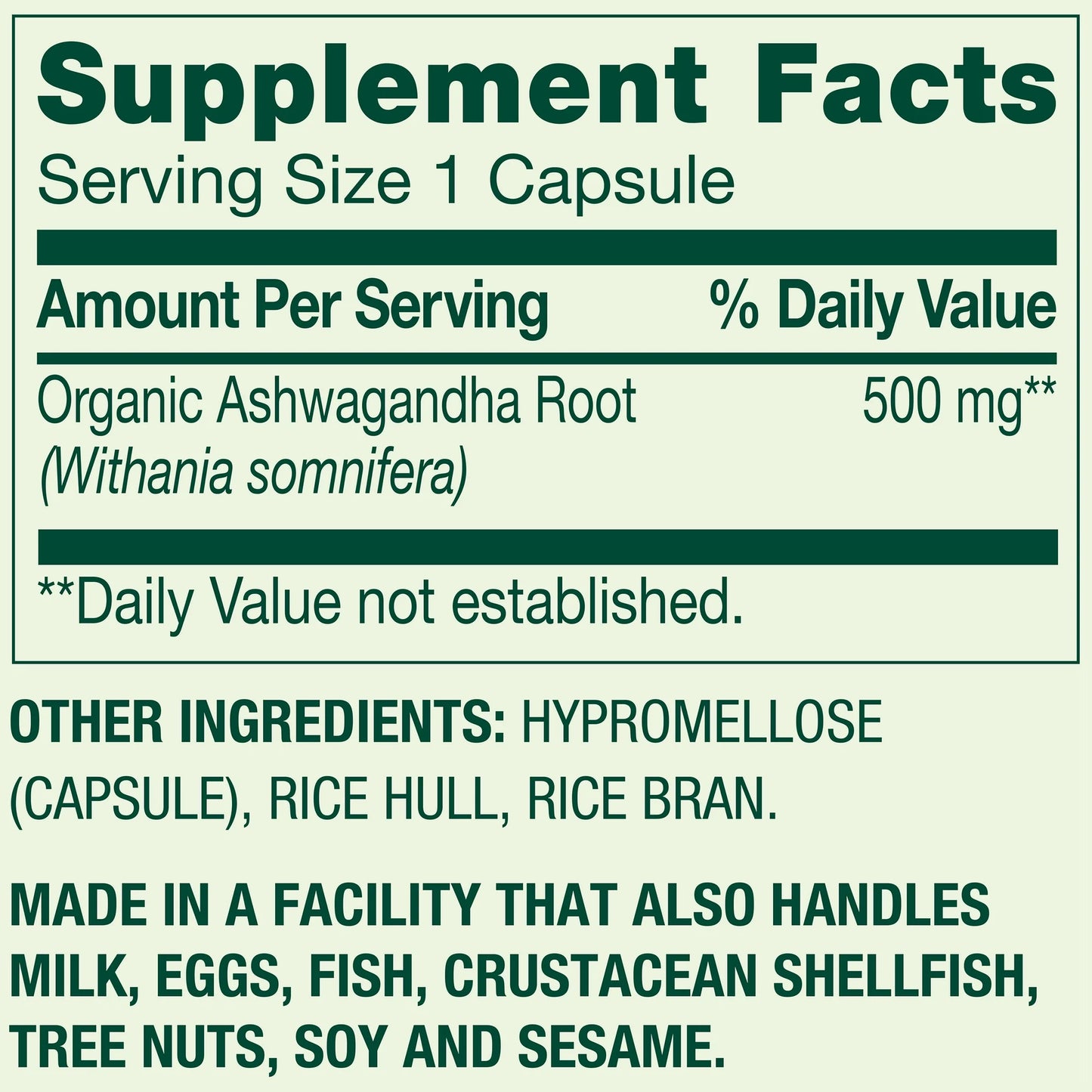 Ashwagandha 500mg 60 capsulas