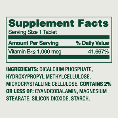B12 | 1,000mcg | 60 tabletas