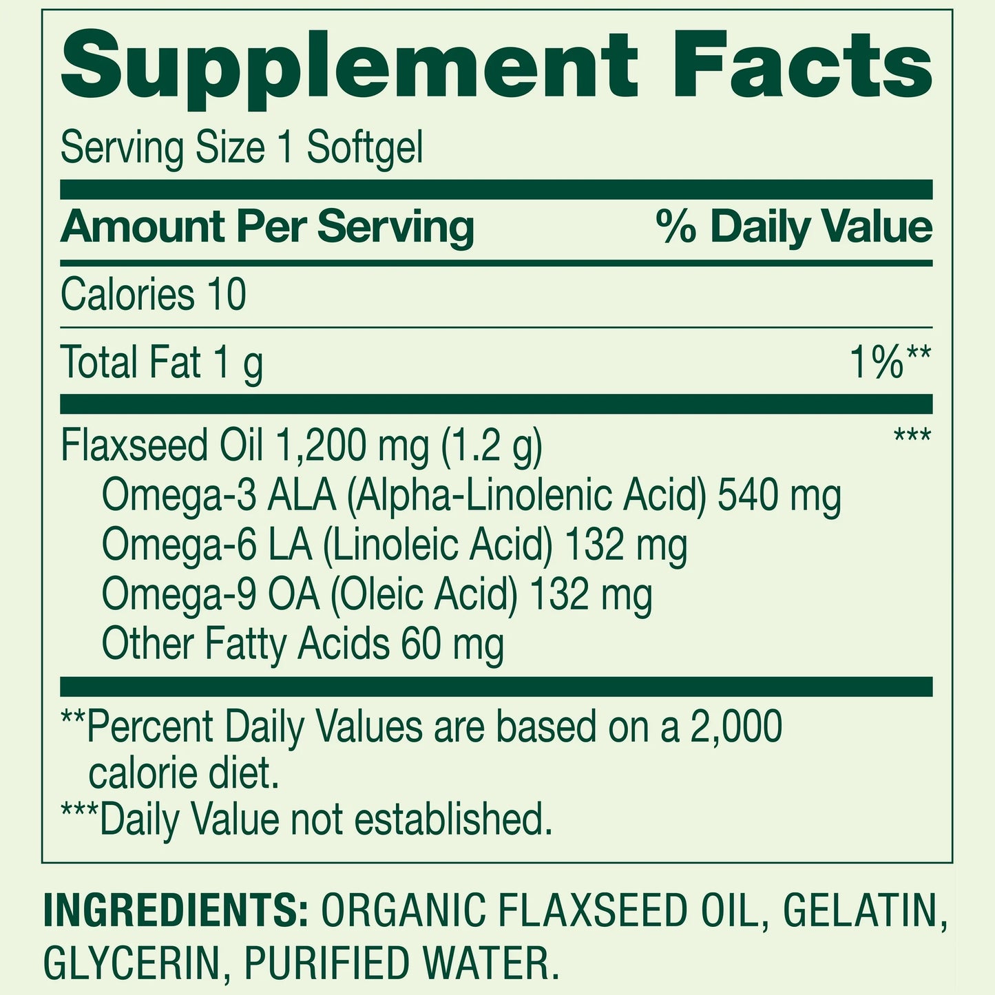 Flaxseed Oil 1,200mg Omega 3,6,9 200 softgels