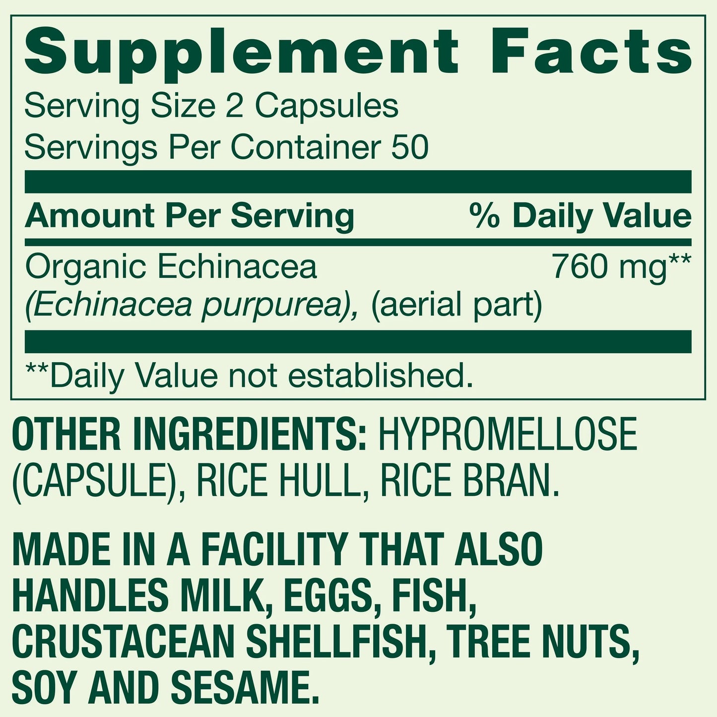 Echinacea 760mg 100 Capsulas