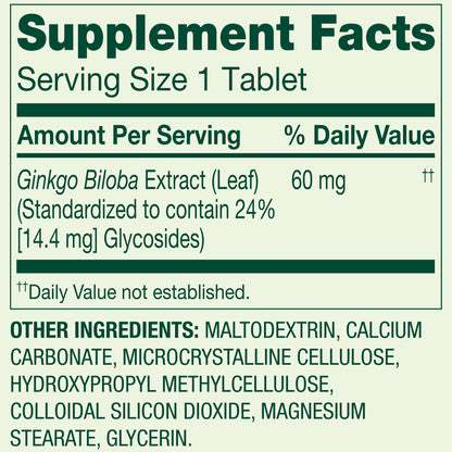 Ginkgo Biloba 60mg 240 tabletas