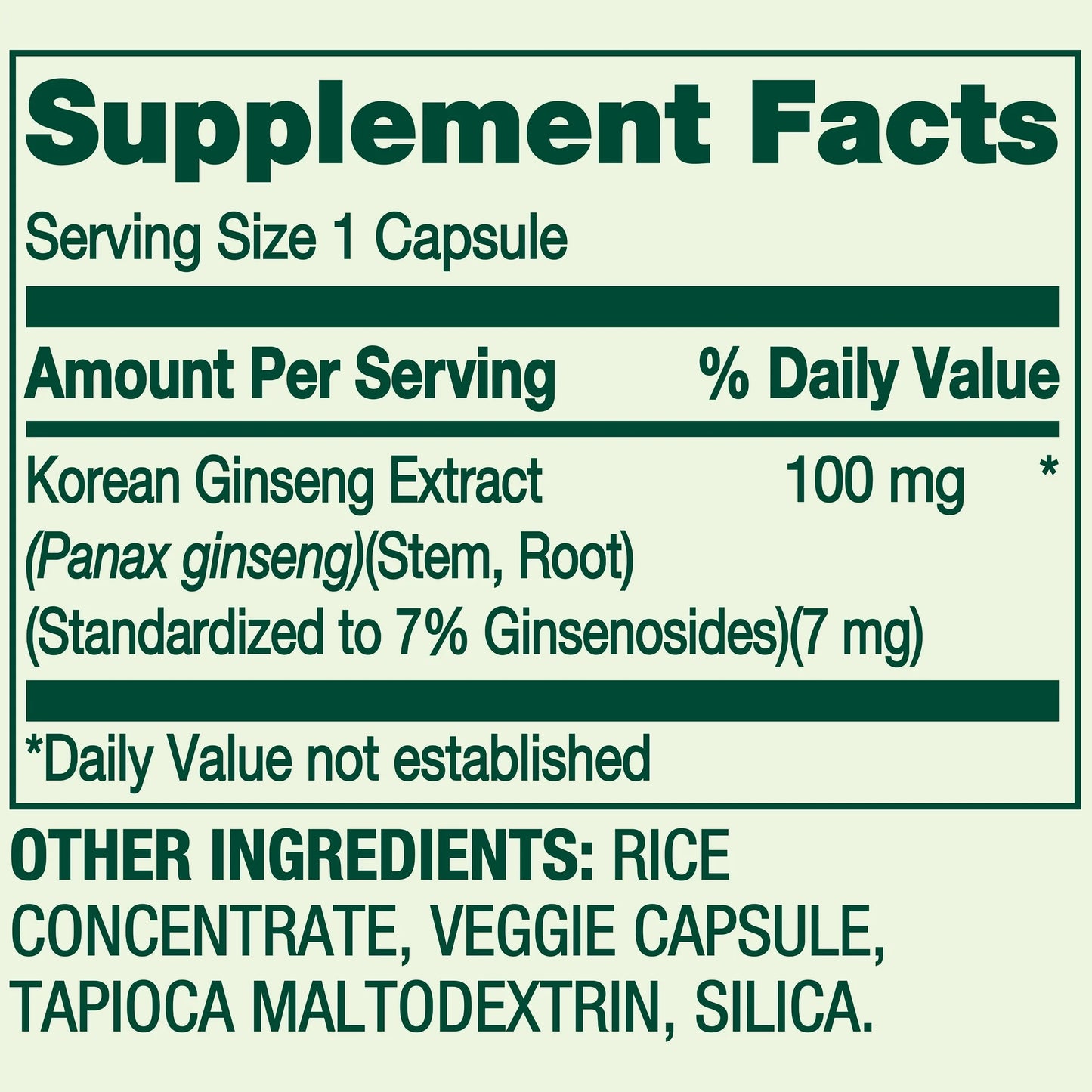 Koren Panax Ginseng 100mg 60 capsulas