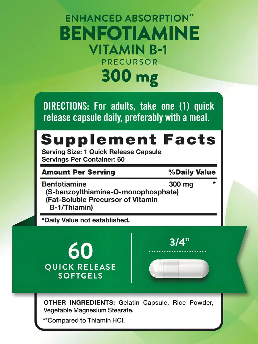 Benfotiamine 300mg 60 Capsulas