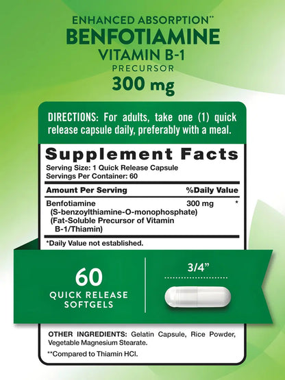 Benfotiamine 300mg 60 Capsulas