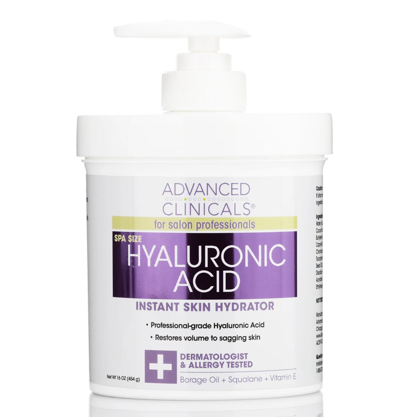 Crema Advanced Clinicals Acido Hialuronico