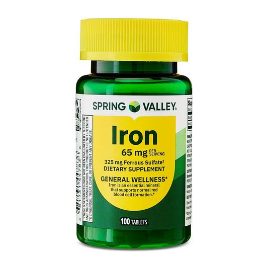 Iron Hierro 65mg 100 tabletas