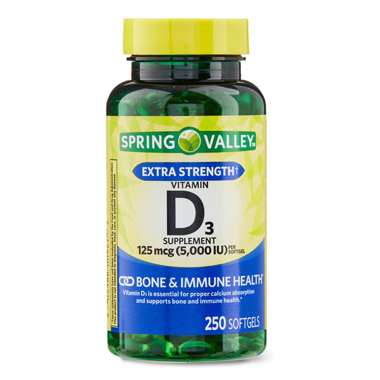 Vitamina D3 Extra Strength 125mcg 5,000 IU 250 Softgels