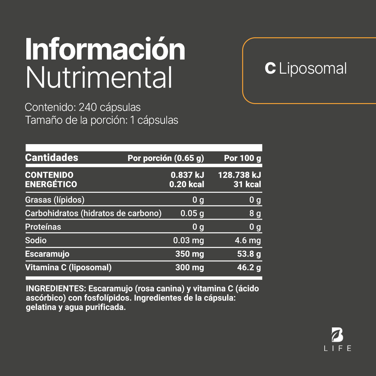 Vitamina C Liposomal Blife 240 Capsulas