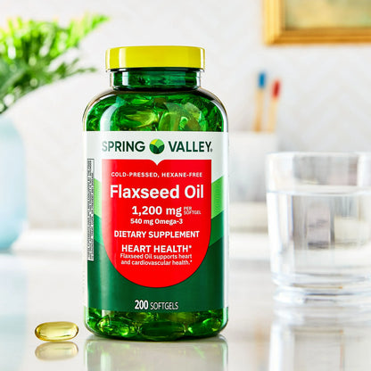 Flaxseed Oil 1,200mg Omega 3,6,9 200 softgels