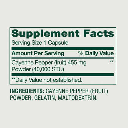 Cayenne 455mg (40,000STU) 100 capsulas