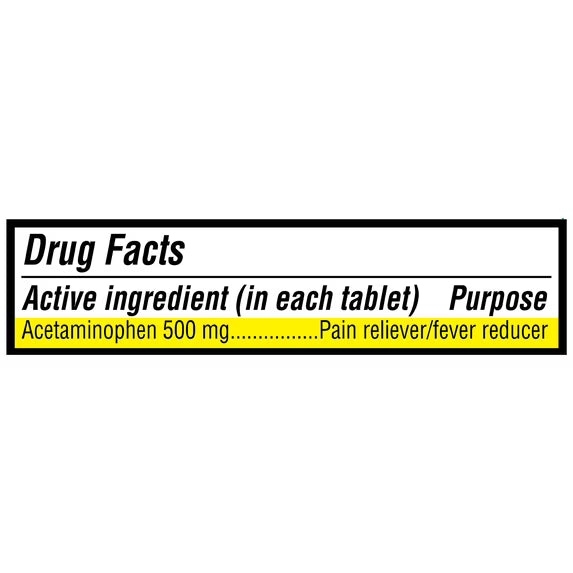 Acetaminofen 500 Mg 100 Tabletas