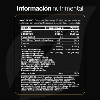 80 Billones Probioticos Platinum 60 capsulas BLife