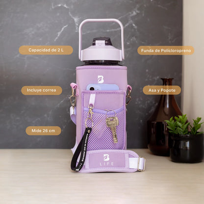 Botella Motivacional 2L Violeta