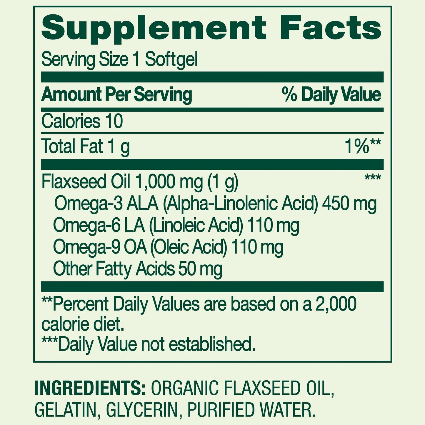 Flaxseed Oil 100 Softgels