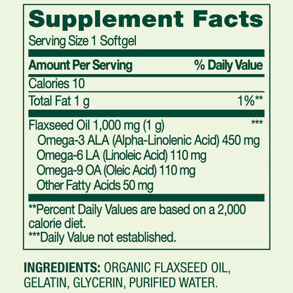 Flaxseed Oil 100 Softgels