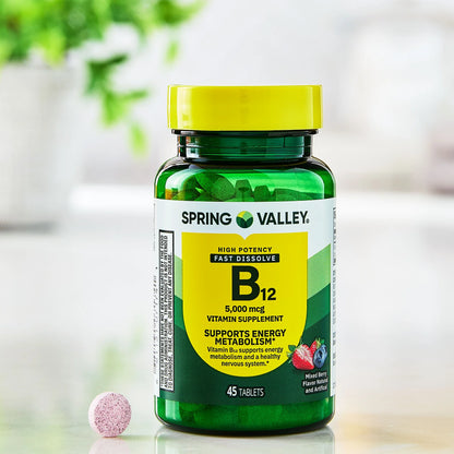 B12 | Sublingual | 5,000mcg | 45 tabletas