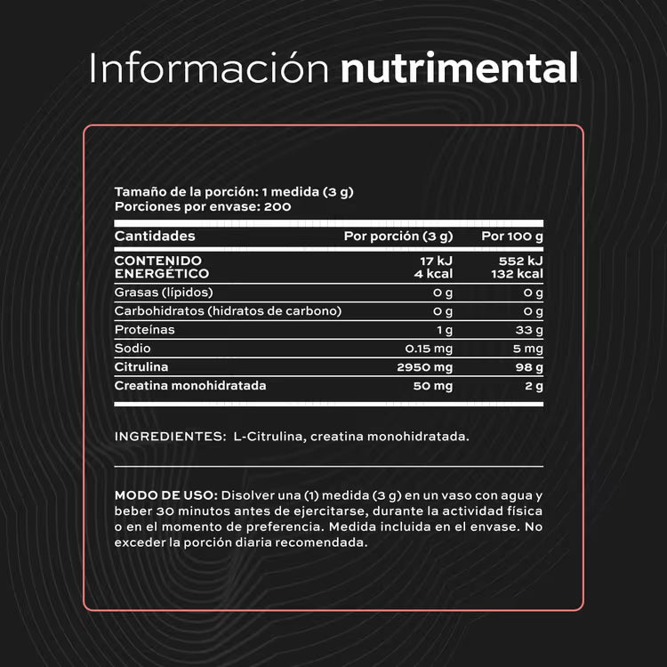 L-Citrulina con Creatina Monohidratada