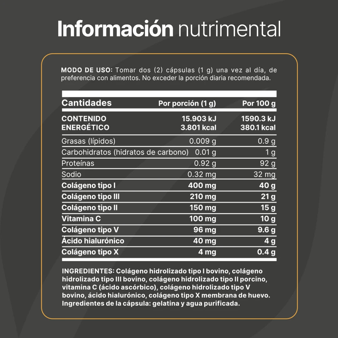 Colageno 1,2,3,4,5 Hidrolizado 180 capsulas Blife