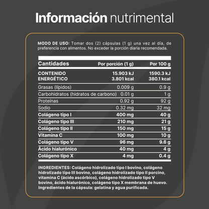 Colageno 1,2,3,4,5 Hidrolizado 180 capsulas Blife