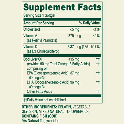 Cod Liver Oil plus Vitamins A&D3