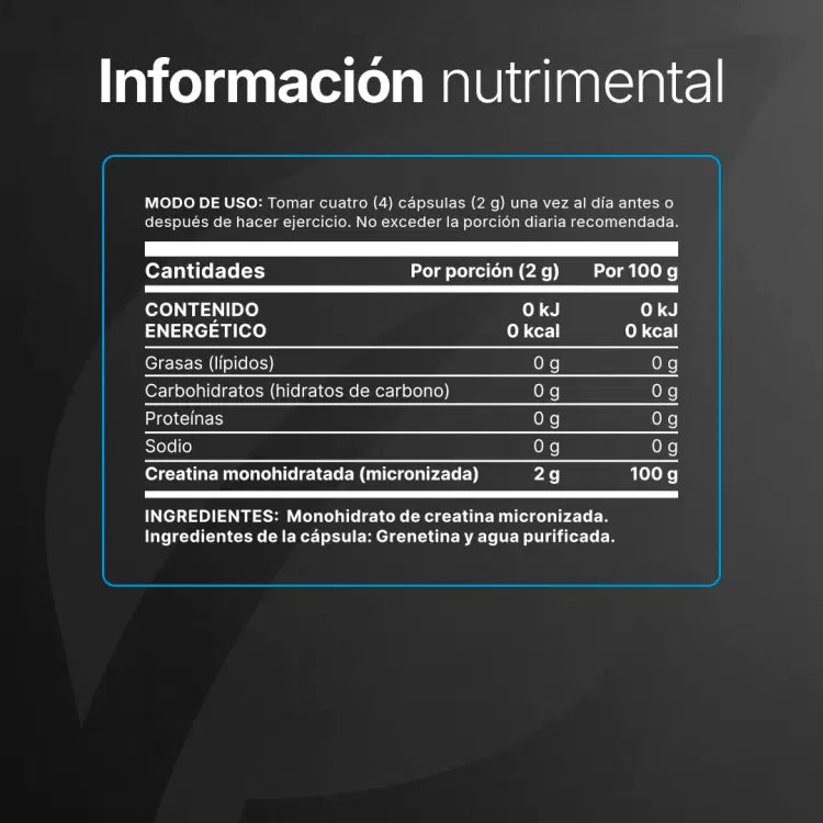 Creatina Monohidratada 240 Cápsulas