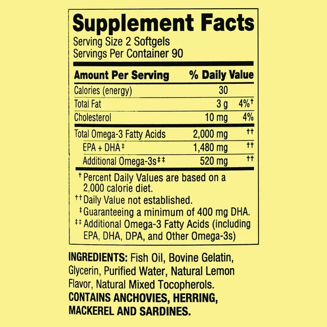 Omega 3 2,000mg 180 softgels