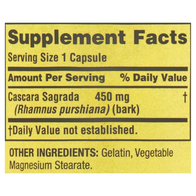 Cascara Sagrada 450 mg 100 capsulas