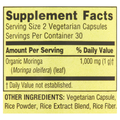 Moringa Oleifera 1,000mg 60 Capsulas