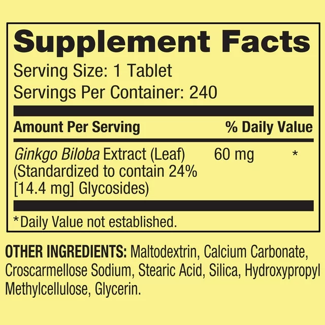 Ginkgo Biloba 60mg 240 tabletas